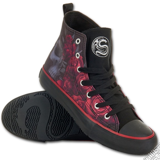 Blood Rose Sneakers - Ladies High Top Laceup L37-4 gioco di Spiral