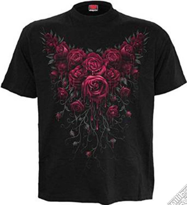 Blood Rose Front Print T-shirt Black S gioco di Spiral