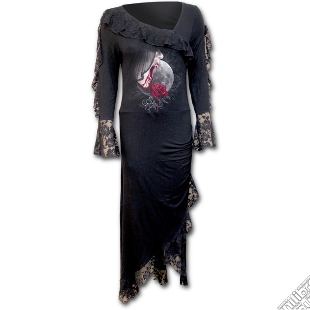 Temptress Lace Drape Asymmetric Neck Gothic Dress Xxl gioco di Spiral