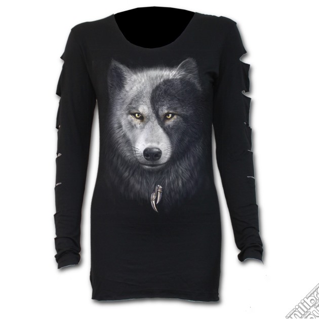 Wolf Chi Slashed Sleeve Boatneck Top L gioco di Spiral