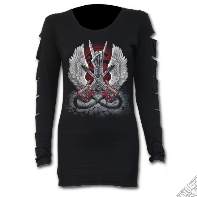 Rock 4ever Slashed Sleeve Boatneck Top L gioco di Spiral