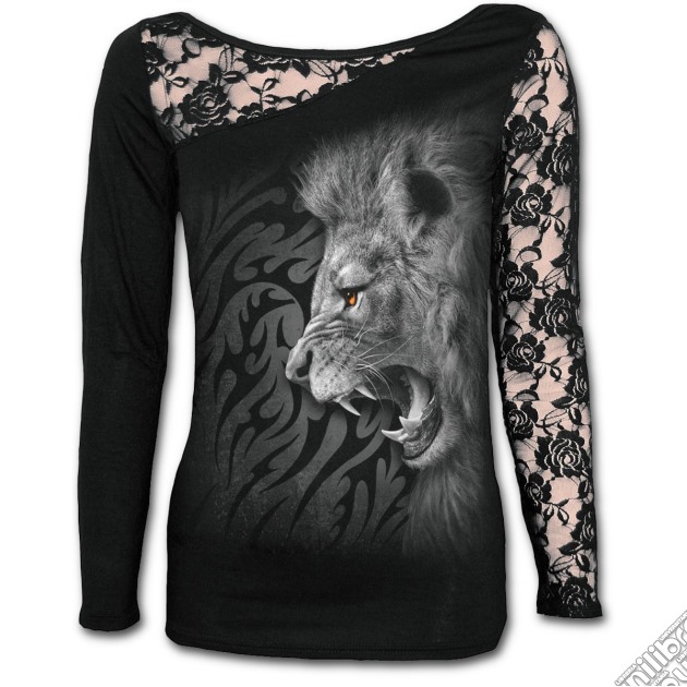 Tribal Lion Lace One Shoulder Top Black S gioco di Spiral