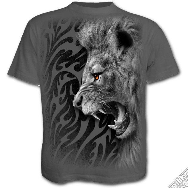 Tribal Lion T-shirt Charcoal L gioco di Spiral
