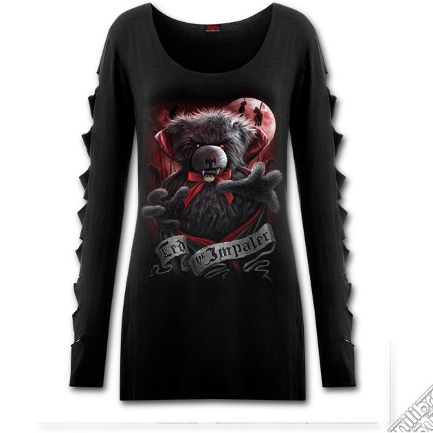 Ted The Impaler - Teddy Bear Slashed Sleeve Boatneck Top M gioco di Spiral