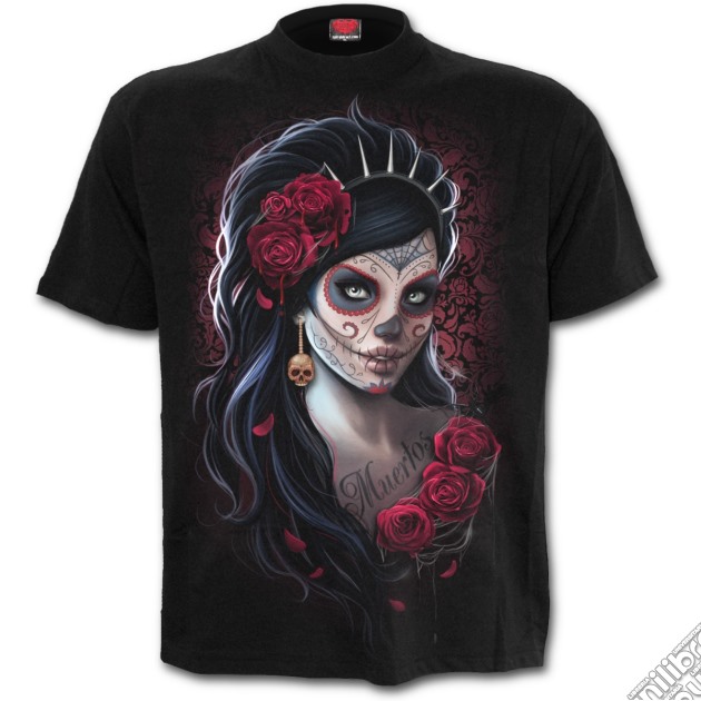 Day Of The Dead Front Print T-shirt Black Xxl gioco di Spiral