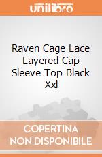 Raven Cage Lace Layered Cap Sleeve Top Black Xxl gioco di Spiral