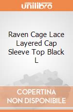 Raven Cage Lace Layered Cap Sleeve Top Black L gioco di Spiral