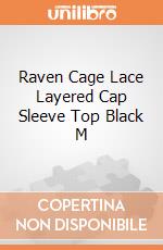 Raven Cage Lace Layered Cap Sleeve Top Black M gioco di Spiral