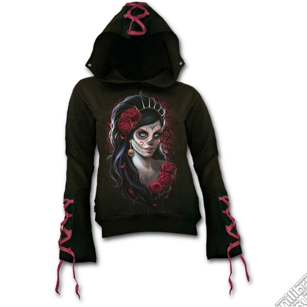 Day Of The Dead Red Ribbon Gothic Hoody Black L gioco di Spiral