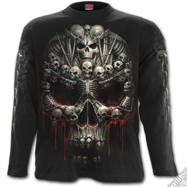 Death Bones Longsleeve T-shirt Black (T-Shirt Unisex Tg. XL) gioco di Spiral