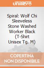 Spiral: Wolf Chi Sleeveless Stone Washed Worker Black (T-Shirt Unisex Tg. M) gioco di Spiral