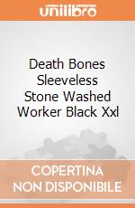 Death Bones Sleeveless Stone Washed Worker Black Xxl gioco di Spiral