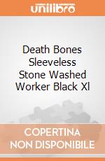 Death Bones Sleeveless Stone Washed Worker Black Xl gioco di Spiral