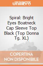 Spiral: Bright Eyes Boatneck Cap Sleeve Top Black (Top Donna Tg. XL) gioco di Spiral