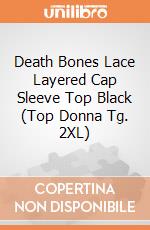 Death Bones Lace Layered Cap Sleeve Top Black (Top Donna Tg. 2XL) gioco di Spiral