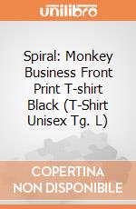 Spiral: Monkey Business Front Print T-shirt Black (T-Shirt Unisex Tg. L) gioco di Spiral