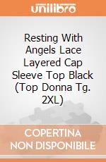 Resting With Angels Lace Layered Cap Sleeve Top Black (Top Donna Tg. 2XL) gioco di Spiral