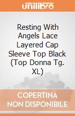 Resting With Angels Lace Layered Cap Sleeve Top Black (Top Donna Tg. XL) gioco di Spiral