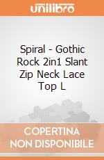 Spiral - Gothic Rock 2in1 Slant Zip Neck Lace Top L gioco di Spiral