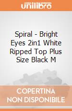 Spiral - Bright Eyes 2in1 White Ripped Top Plus Size Black M gioco