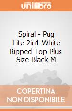 Spiral - Pug Life 2in1 White Ripped Top Plus Size Black M gioco