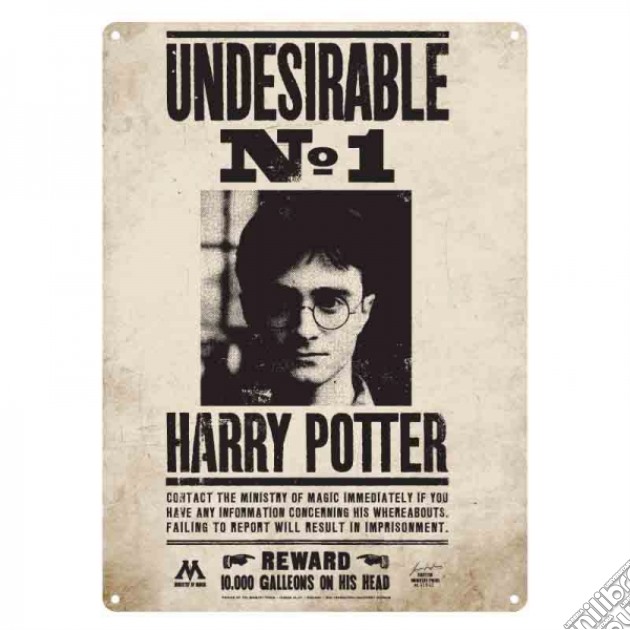 Harry Potter: Half Moon Bay - Undesirable No 1 (Tin Sign Small / Targa Metallica) gioco di Half Moon Bay