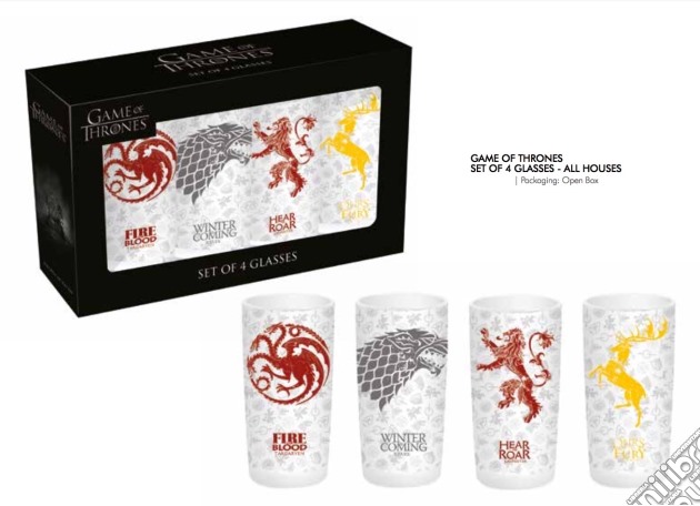 Game Of Thrones - All Houses (Set 4 Bicchieri) gioco