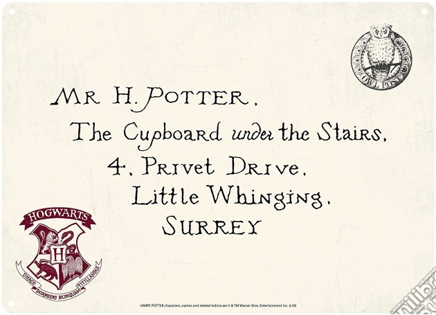Harry Potter: Half Moon Bay - Letters (Tin Sign Small / Targa Metallica) gioco di Half Moon Bay