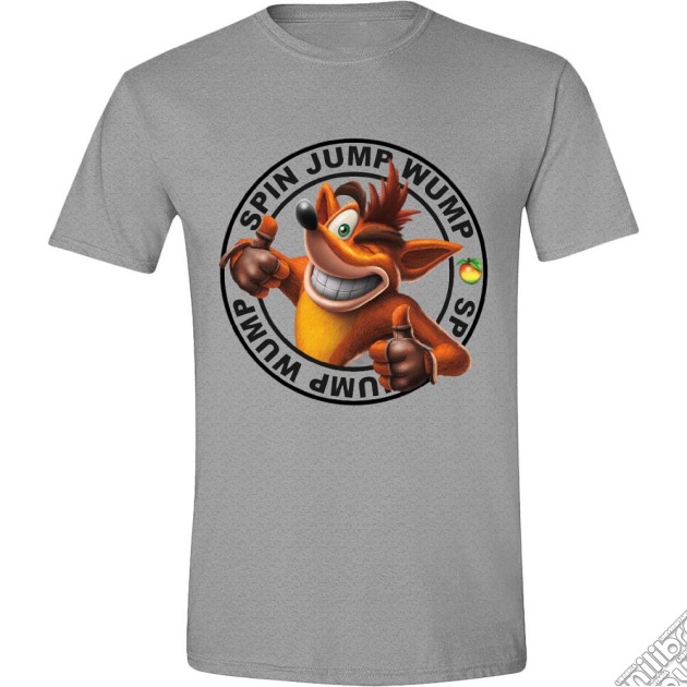 Crash Bandicoot - Jump Wump Crash Grey Melange (T-Shirt Unisex Tg. S) gioco di TimeCity