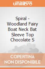 Spiral - Woodland Fairy Boat Neck Bat Sleeve Top Chocolate S gioco di Spiral