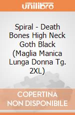 Spiral - Death Bones High Neck Goth Black (Maglia Manica Lunga Donna Tg. 2XL) gioco di Spiral