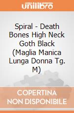 Spiral - Death Bones High Neck Goth Black (Maglia Manica Lunga Donna Tg. M) gioco di Spiral