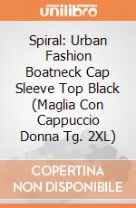 Spiral: Urban Fashion Boatneck Cap Sleeve Top Black (Maglia Con Cappuccio Donna Tg. 2XL) gioco di Spiral