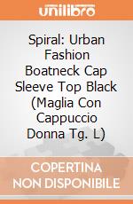 Spiral: Urban Fashion Boatneck Cap Sleeve Top Black (Maglia Con Cappuccio Donna Tg. L) gioco di Spiral