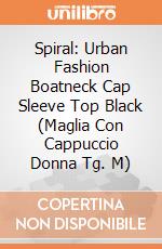 Spiral: Urban Fashion Boatneck Cap Sleeve Top Black (Maglia Con Cappuccio Donna Tg. M) gioco di Spiral