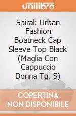 Spiral - Urban Fashion Boatneck Cap Sleeve Top Black S gioco di Spiral