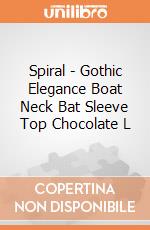 Spiral - Gothic Elegance Boat Neck Bat Sleeve Top Chocolate L gioco di Spiral