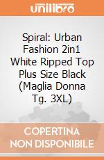 Spiral: Urban Fashion 2in1 White Ripped Top Plus Size Black (Maglia Donna Tg. 3XL) gioco