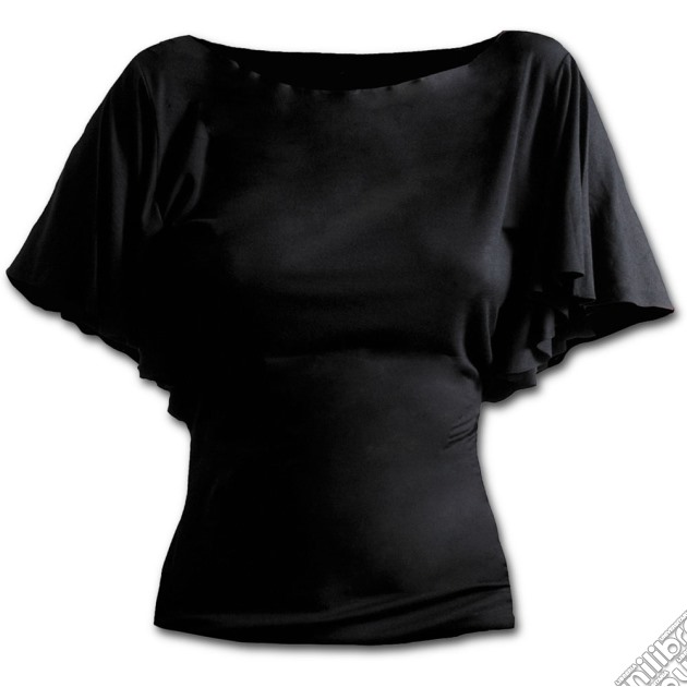 Spiral: Gothic Elegance Boat Neck Bat Sleeve Top Black Plus Size (Top Donna Tg. 3XL) gioco