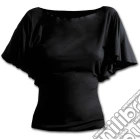 Spiral - Gothic Elegance Boat Neck Bat Sleeve Top Black Plus Size 3xl giochi
