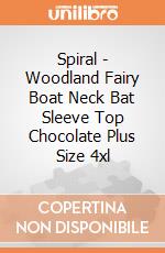 Spiral - Woodland Fairy Boat Neck Bat Sleeve Top Chocolate Plus Size 4xl gioco