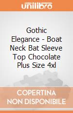 Gothic Elegance - Boat Neck Bat Sleeve Top Chocolate Plus Size 4xl gioco