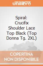 Spiral: Crucifix Shoulder Lace Top Black (Top Donna Tg. 2XL) gioco