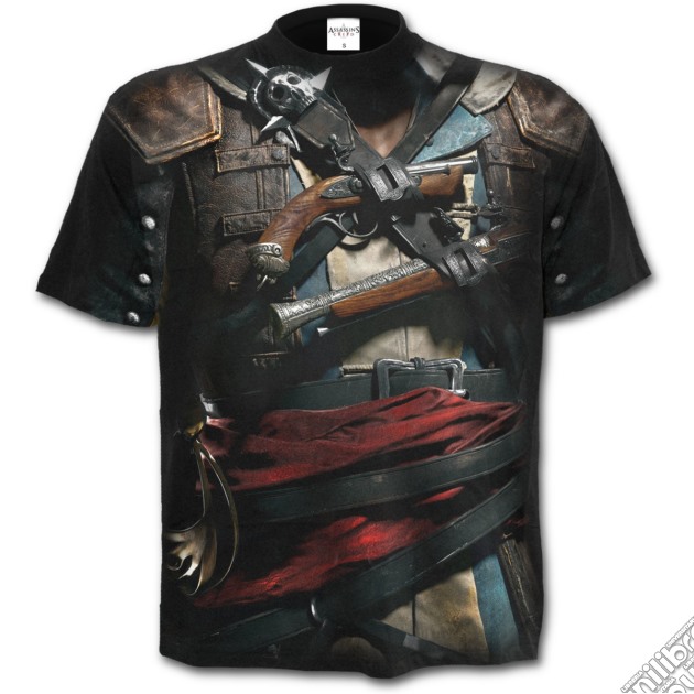 Spiral - Assassins Creed Iv Black Flag - Allover Licensed Black (T-Shirt Unisex Tg. 2XL) gioco di Spiral