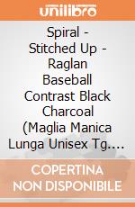 Spiral - Stitched Up - Raglan Baseball Contrast Black Charcoal (Maglia Manica Lunga Unisex Tg. XL) gioco