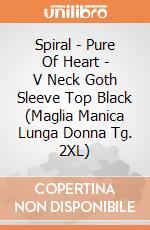 Spiral - Pure Of Heart - V Neck Goth Sleeve Top Black (Maglia Manica Lunga Donna Tg. 2XL) gioco