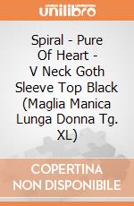 Spiral - Pure Of Heart - V Neck Goth Sleeve Top Black (Maglia Manica Lunga Donna Tg. XL) gioco