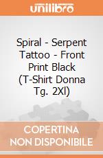 Spiral - Serpent Tattoo - Front Print Black (T-Shirt Donna Tg. 2Xl) gioco