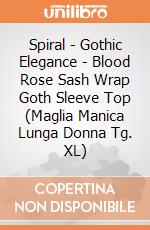 Spiral - Gothic Elegance - Blood Rose Sash Wrap Goth Sleeve Top (Maglia Manica Lunga Donna Tg. XL) gioco