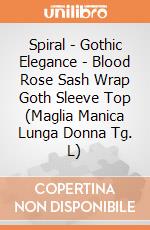 Spiral - Gothic Elegance - Blood Rose Sash Wrap Goth Sleeve Top (Maglia Manica Lunga Donna Tg. L) gioco